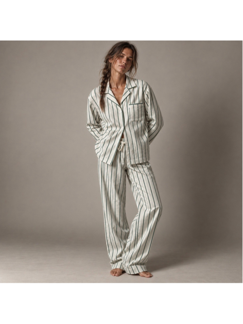 J.Crew Pajama Set Peppermint Stripe Cotton Poplin Sz M NWT